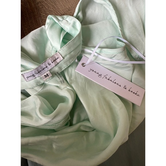 Young Fabulous & Broke Green Ombre Halter Maxi Dress M Cowl Neck Backless Sexy - Picture 13 of 16